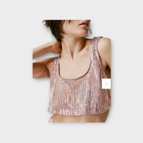 FP X EastNWestLabel Sheer Sequin Boxy Cami - Picture 4 of 10
